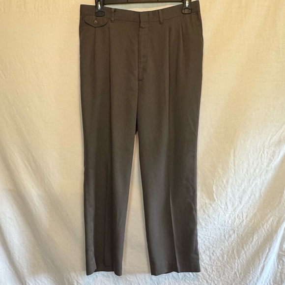 B-83 Men’s‎ Reed St James Brown Pleated Dress Pants Size 36 Waist - Picture 1 of 14